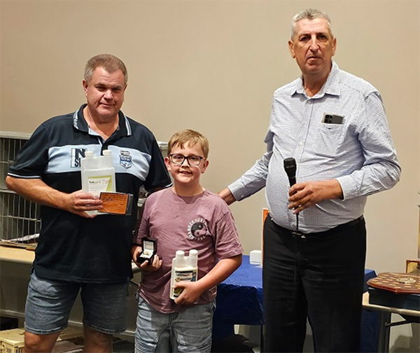 Graham Cook, son Oliver, presenter Steven Shears.